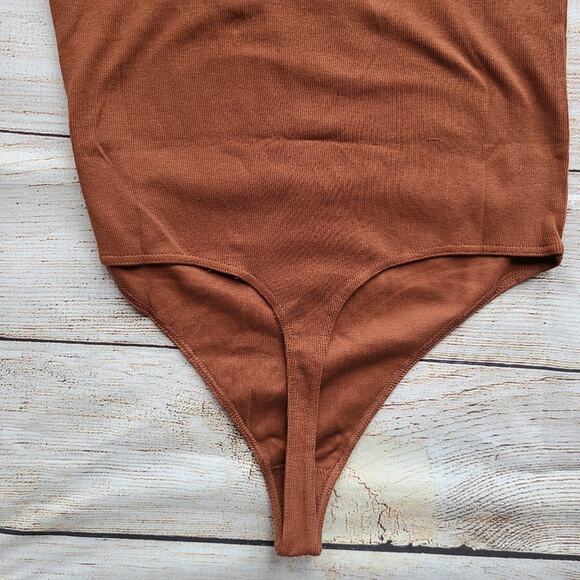 BP Bodysuit Ribbed V-Neck Tank Rust Size L - Picture 6 of 7